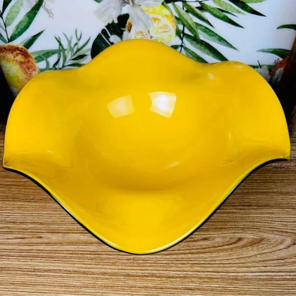 Vintage Amber Glass Wide Compote Bowl Pedestal Midcentury Décor Statement Piece - Picture 8 of 17